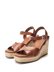 Marrón - Moda in Pelle Jasminium Cross-Over Jute Wedges - Imagen 2 de 4