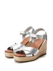 Plateado - Moda in Pelle Jasminium Cross-Over Jute Wedges - Imagen 2 de 4