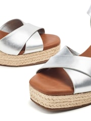 Plateado - Moda in Pelle Jasminium Cross-Over Jute Wedges - Imagen 3 de 4