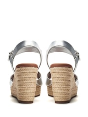 Plateado - Moda in Pelle Jasminium Cross-Over Jute Wedges - Imagen 4 de 4