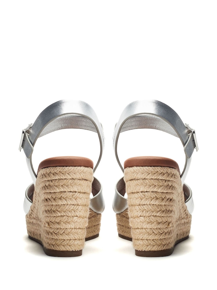 Plateado - Moda in Pelle Jasminium Cross-Over Jute Wedges - Imagen 4 de 4