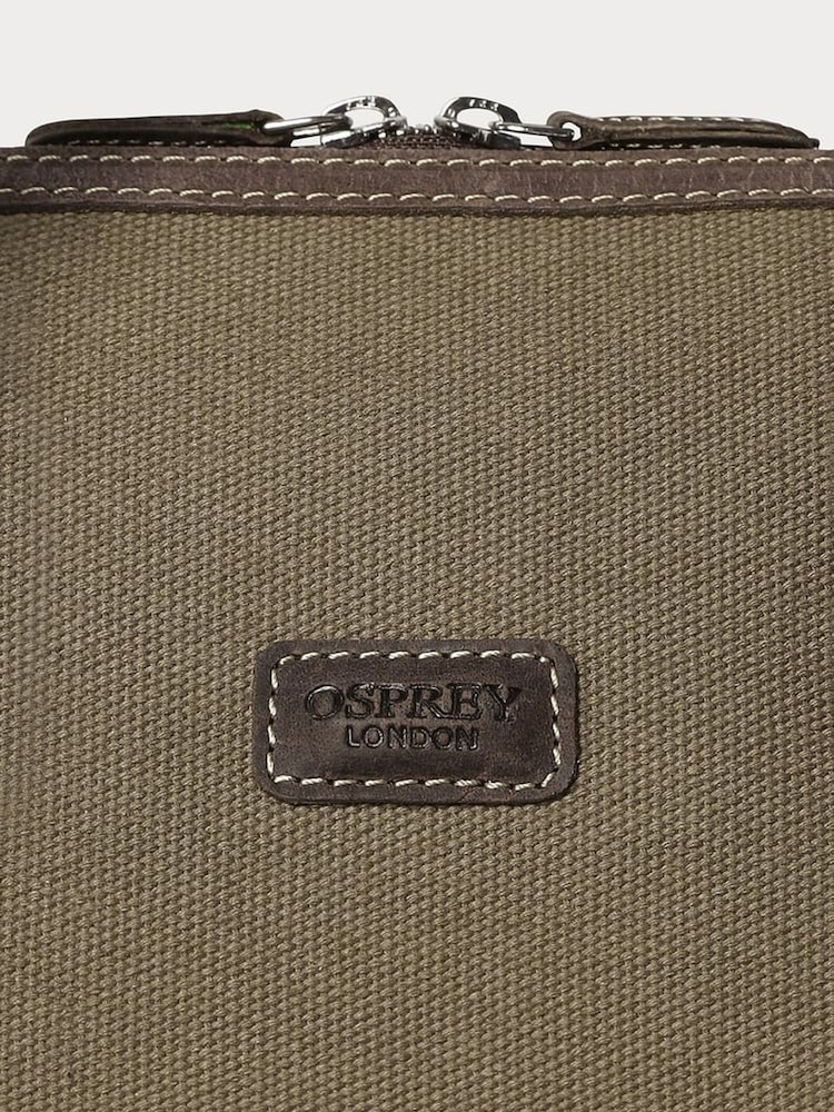 Osprey London Green The Hunter XL Canvas & Leather Weekender Bag - Image 5 of 5