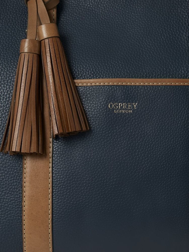Osprey London Blue The Savanna Leather Weekender Bag - Image 5 of 5