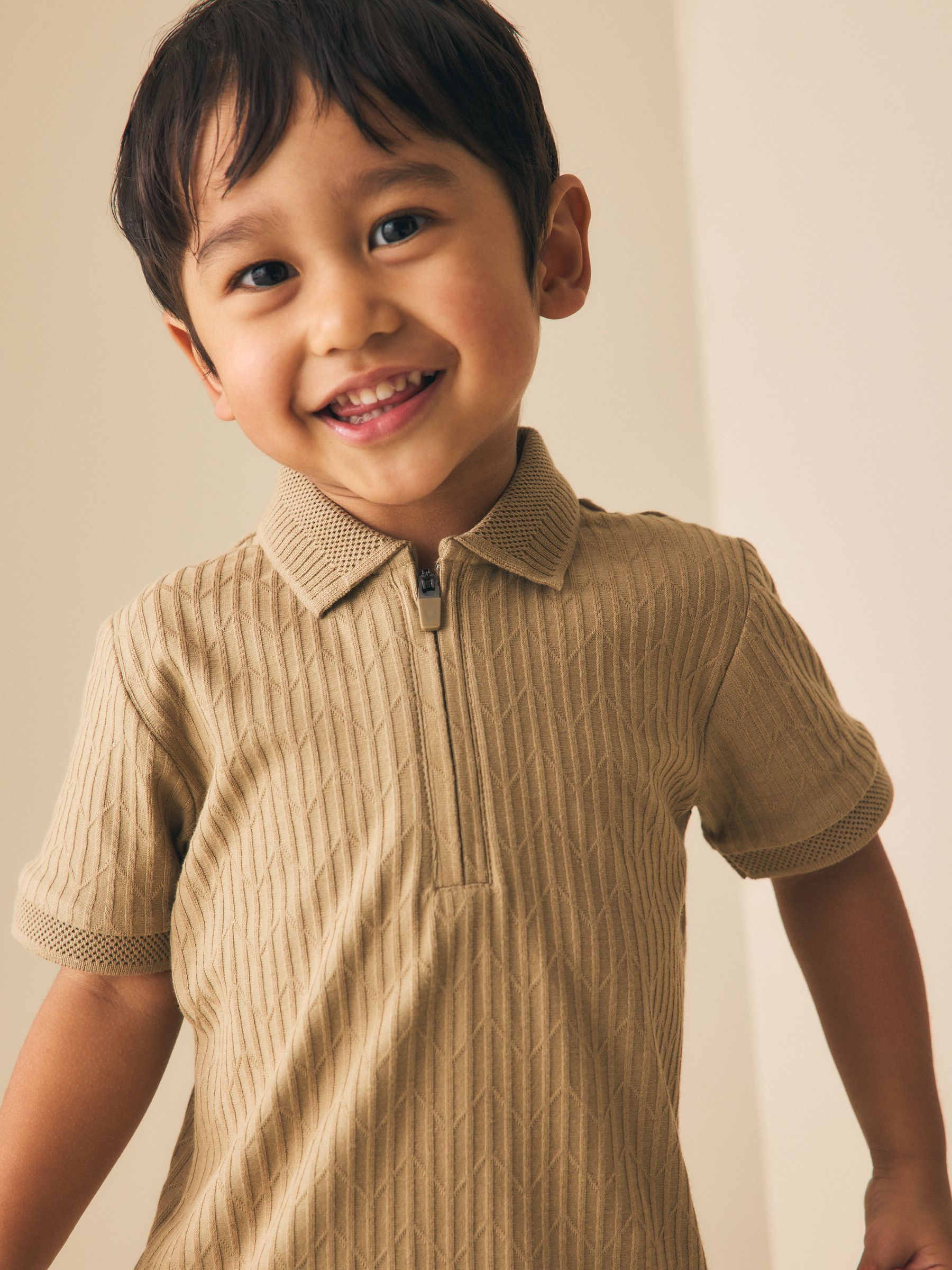トップス STONE  19SS Cotton Jersey Polo-XL Men's Cotton Knit Polo Shirt in Dark Stone | Sunspel