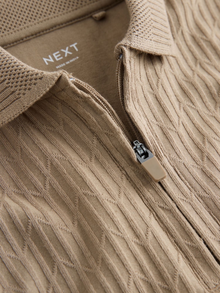 Stone Textured Short Sleeve Polo Shirt (3mths-7yrs) - Image 4 of 4 Stone Textured Short Sleeve Polo Shirt (3mths-7yrs) - Image 4 of 4