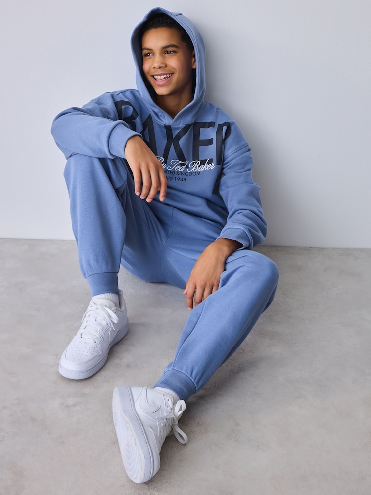 Baker by Ted Baker Blue Oversized Graphic Hoodie and Joggers Set - Image 2 of 15