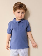 Bright Blue Short Sleeve Polo Shirt (3mths-7yrs) - Image 1 of 4