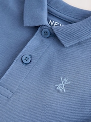 Bright Blue Short Sleeve Polo Shirt (3mths-7yrs) - Image 7 of 8