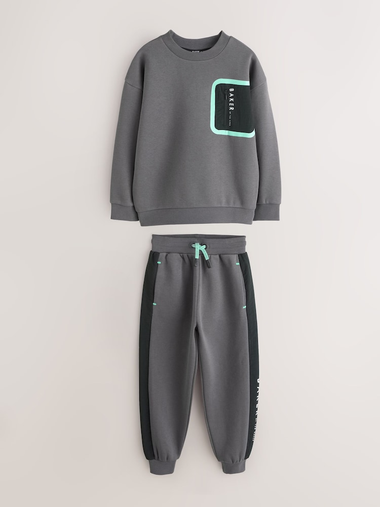 Baker by Ted Baker Oversized Pocket Sweatshirt and Joggers Set - Image 1 of 6 Baker by Ted Baker Oversized Pocket Sweatshirt and Joggers Set - Image 1 of 6