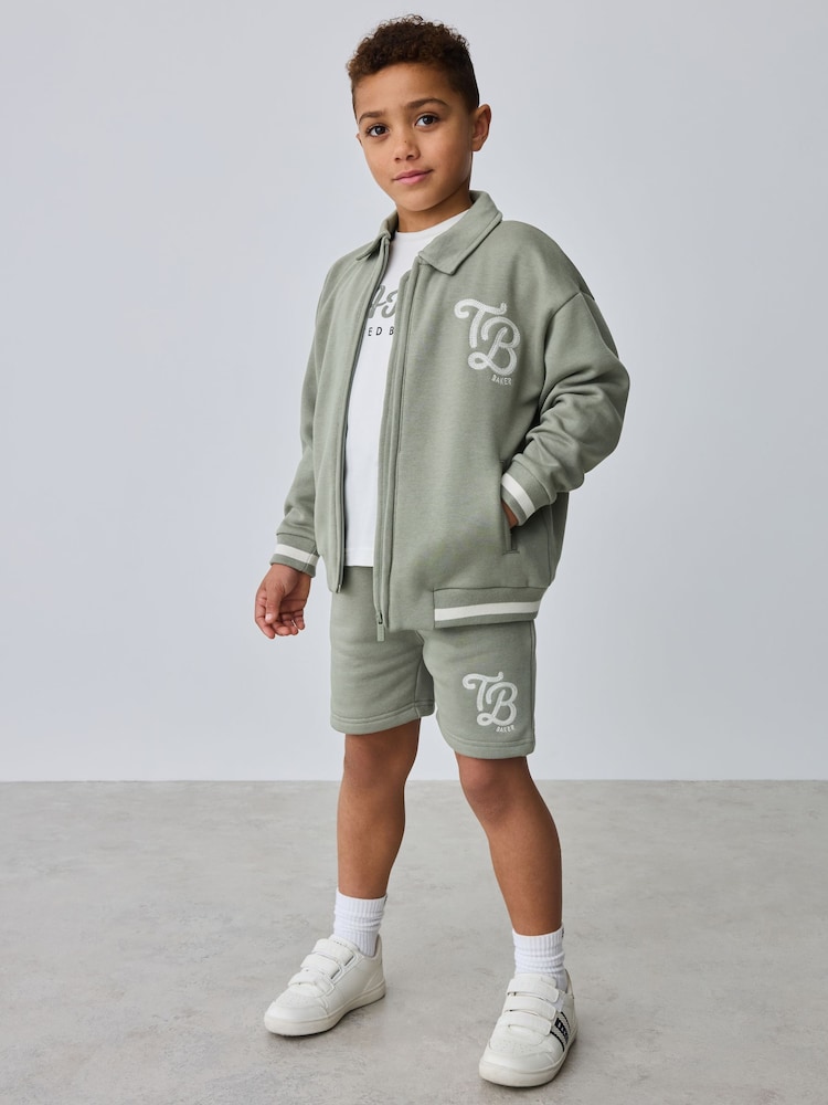 Baker by Ted Baker Green Varsity Jacket, T-Shirt and Shorts Set - Image 1 of 17