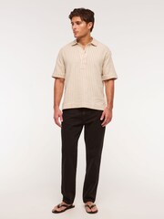 Abercrombie & Fitch Cream Short Sleeved Breezy Pop Over Shirt - Image 3 of 7