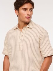 Abercrombie & Fitch Cream Short Sleeved Breezy Pop Over Shirt - Image 5 of 7