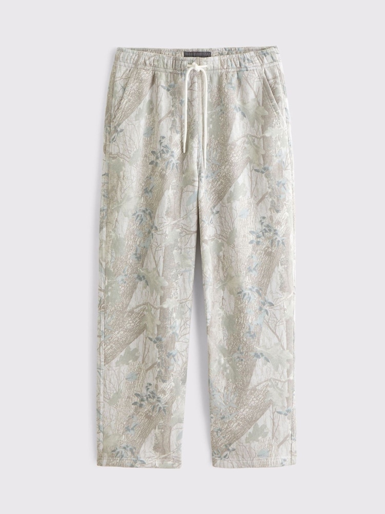 Abercrombie & Fitch Green Essential Baggy Camo Trousers - Image 1 of 2
