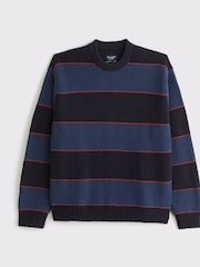Abercrombie & Fitch Striped Crew Neck Blue Jumper - Image 6 of 6