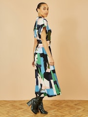 Vestido midi com estampa de pincelada relaxada Yumi - Imagem 5 de 5