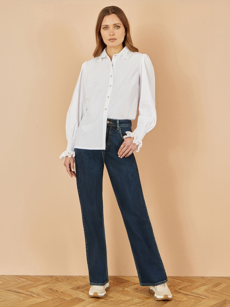 Yumi White Lace Trim Shirt - Image 2 of 4