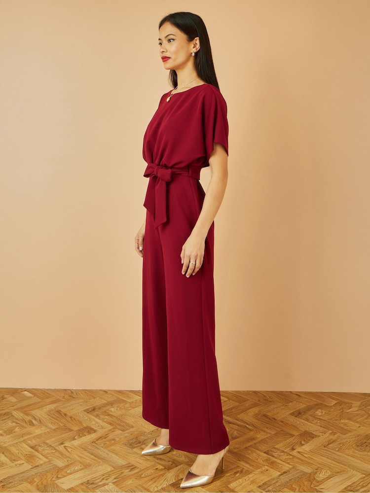 Yumi Red Batwing Stretch Jumpsuit - Image 5 of 5
