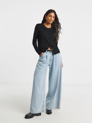Simply Be Black Value Crew Neck Cardigan - Image 4 of 4