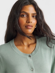 Simply Be Green Short Sleeve Boxy Cardigan - Image 3 of 4