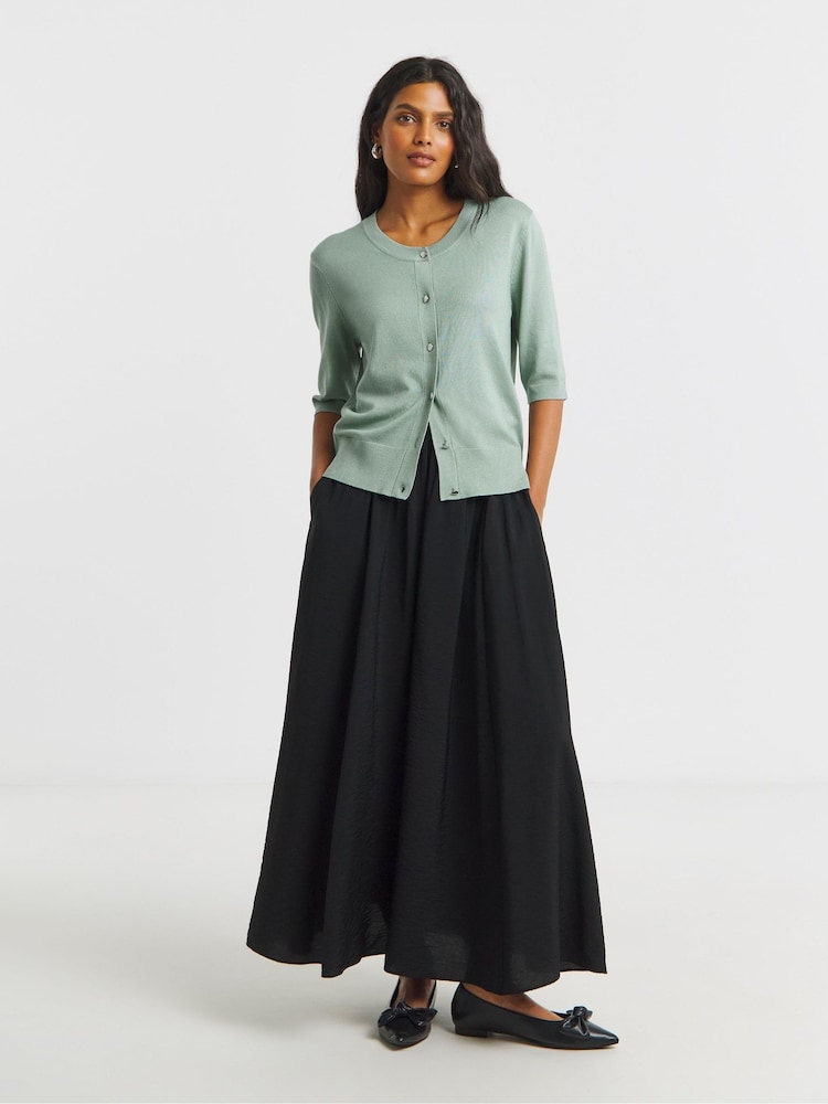 Simply Be Green Short Sleeve Boxy Cardigan - Image 4 of 4