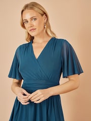 Yumi Blue Mesh Tiered Maxi Dress - Image 4 of 4