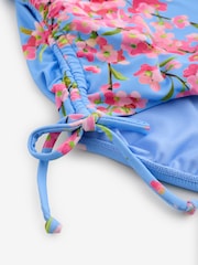 B by Ted Baker Bandeau Blue Floral Swimsuit with Tummy Control - Image 3 sur 5