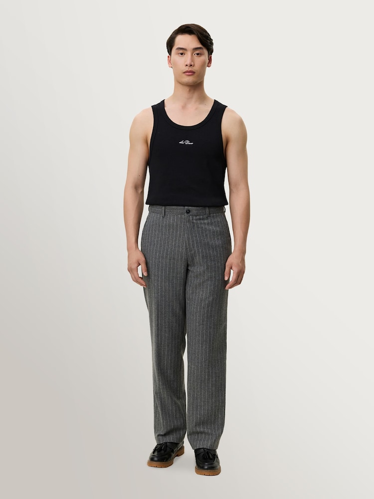 Les Deux Grey Como Pinstripe Mouline Trousers - Image 7 of 7 Les Deux Grey Como Pinstripe Mouline Trousers - Image 7 of 7