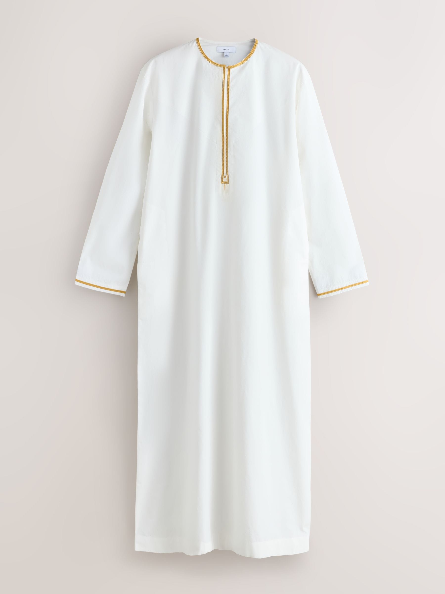 Buy Ecru Thobe Linen Shirt from Next Oman