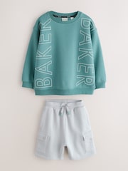 Baker by Ted Baker Oversized Graphic Sweatshirt and Shorts Set - صورة 1 من 7