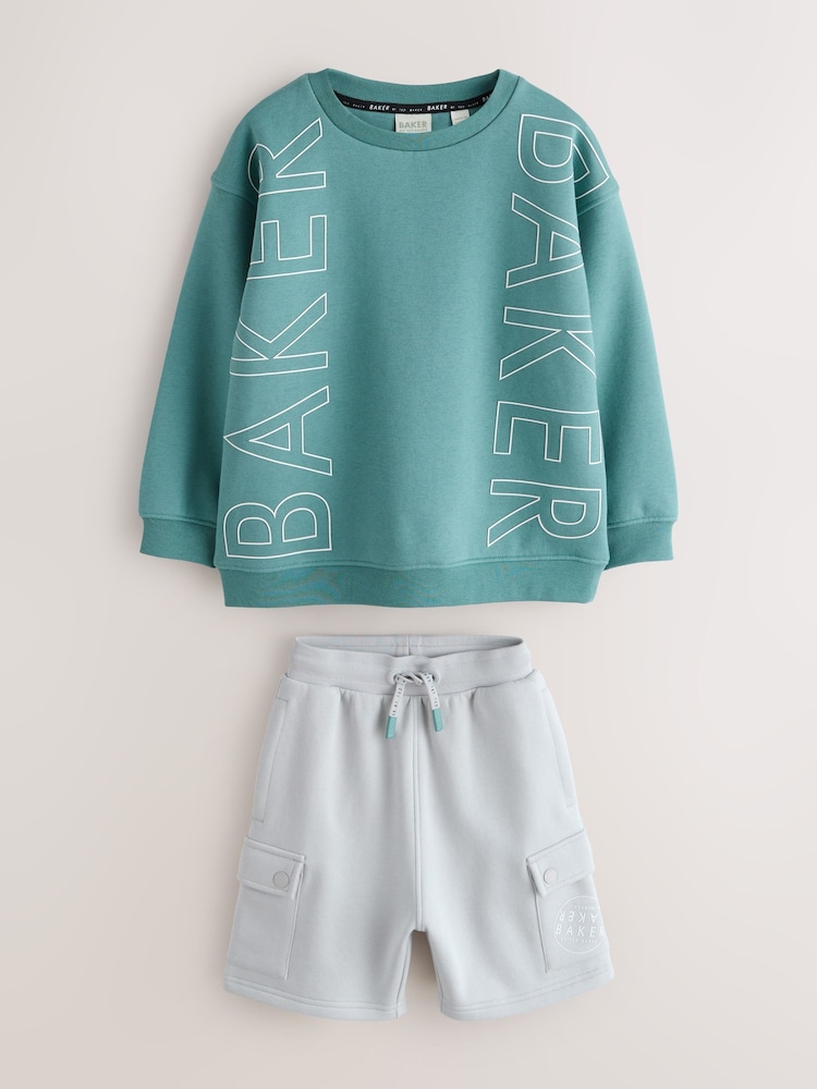 Baker by Ted Baker Oversized Graphic Sweatshirt and Shorts Set - صورة 1 من 7