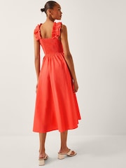 Monsoon Orange Maria Sleeveless Ruffle Midi Dress - Image 4 of 5