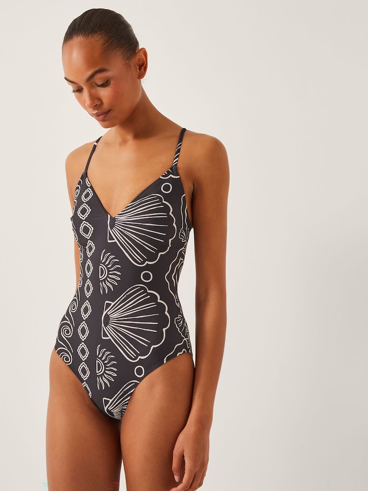 Monsoon Macie Shell Print Swimsuit - Image 1 of 4