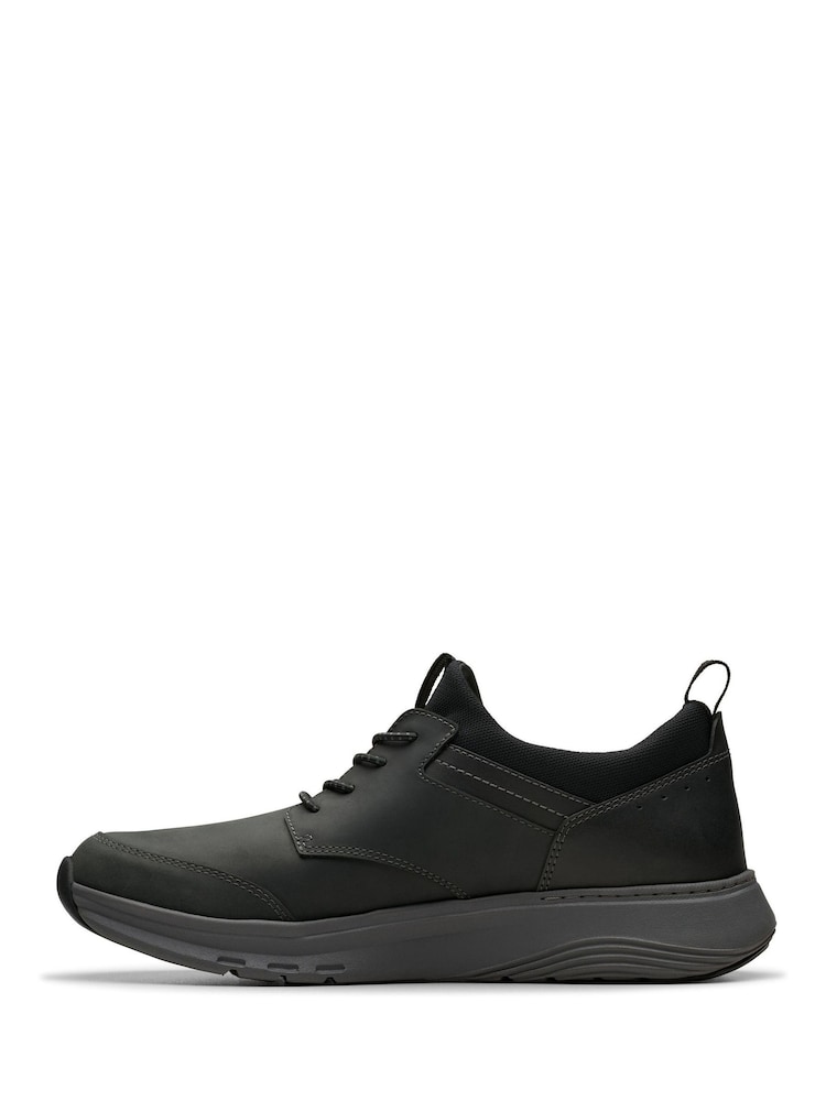 Clarks Black Motion Trek EZ Shoes - Image 2 of 7