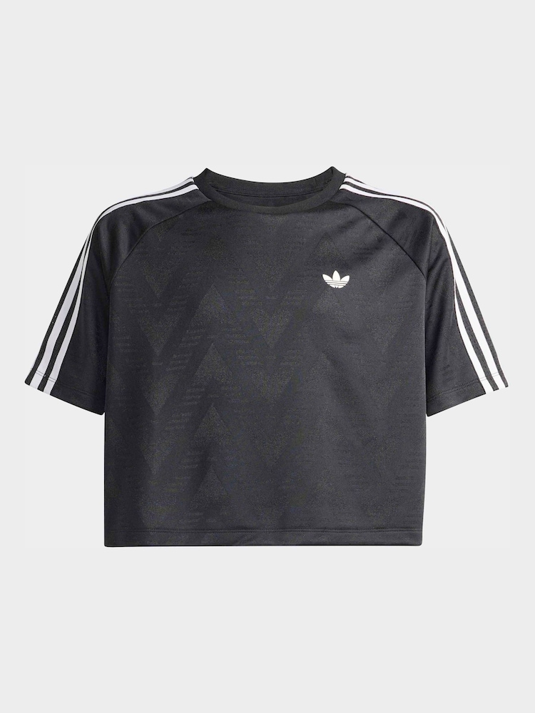 adidas Originals Black Loose Boxy Jaquard T-Shirt - Image 7 of 7
