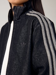 adidas Originals Black Firebird Denim Jacket - Image 7 of 8