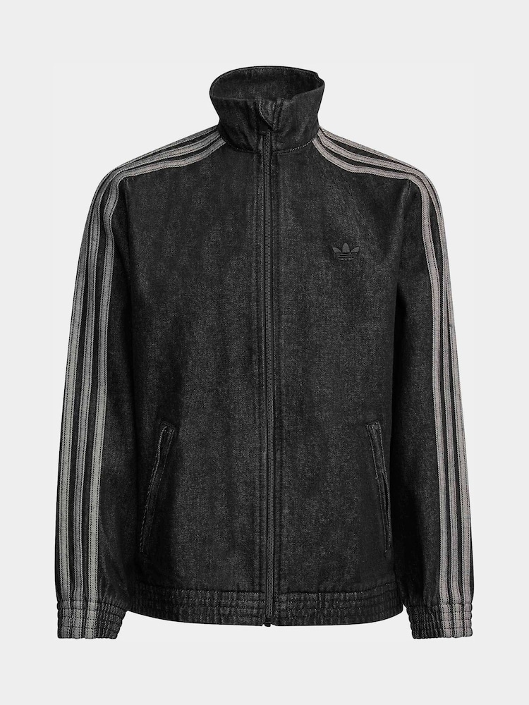 adidas Originals Black Firebird Denim Jacket - Image 8 of 8