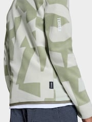 adidas Green Zip Up Terrex Printed Fleece - Image 5 of 10