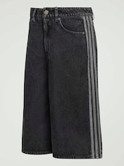adidas Originals Black Firebird Denim Shorts - Image 12 of 12