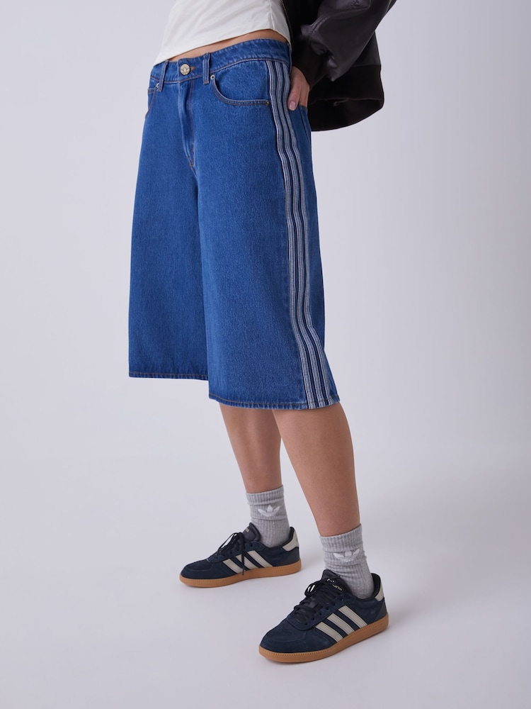adidas Originals Natural Firebird Denim Shorts - Image 1 of 10