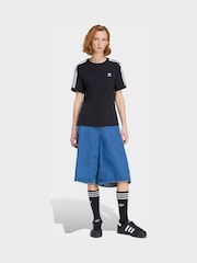 adidas Originals Natural Firebird Denim Shorts - Image 2 of 10