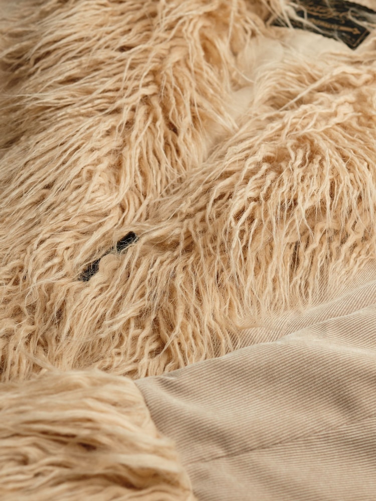 Superdry Beige Long Afghan Coat - Image 12 of 12 Superdry Beige Long Afghan Coat - Image 12 of 12