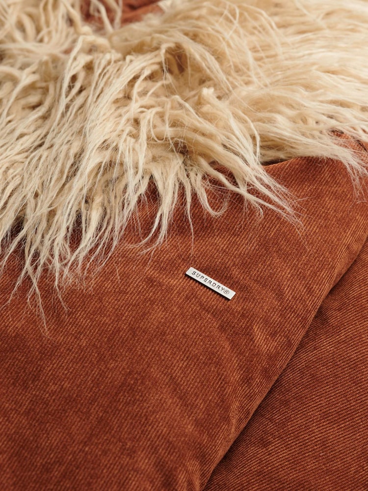 Superdry Chestnut Brown Long Afghan Coat - Image 8 of 8 Superdry Chestnut Brown Long Afghan Coat - Image 8 of 8