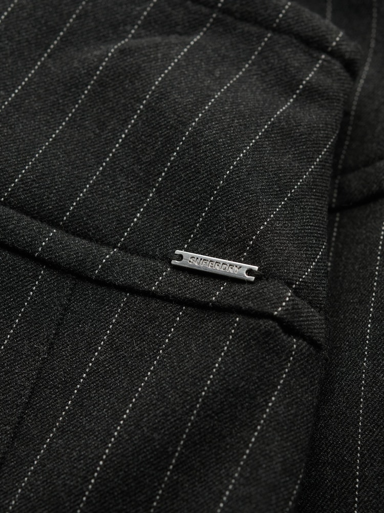 Superdry Charcoal Grey Pinstripe Pleat Mini Skirt - Image 7 of 7