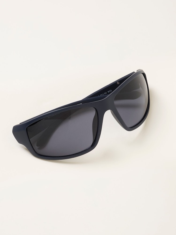 FatFace Wade Navy Blue Wrap Sunglasses - Image 1 of 2