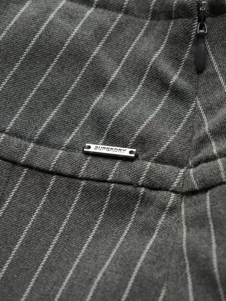 Superdry Grey Pinstripe Pleat Mini Skirt - Image 7 of 7