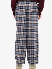 Superdry Blue Red Check Cotton Check Elastic Trousers - Image 6 of 8