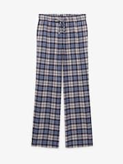 Superdry Blue Red Check Cotton Check Elastic Trousers - Image 7 of 8