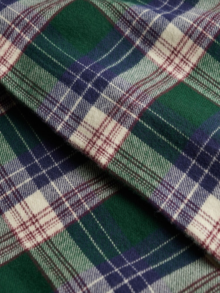 Superdry Green Mix Check Cotton Check Elastic Trousers - Image 2 of 2