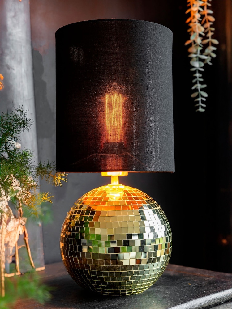 Rockett St George Gold Disco Ball Table Lamp - Image 1 of 6
