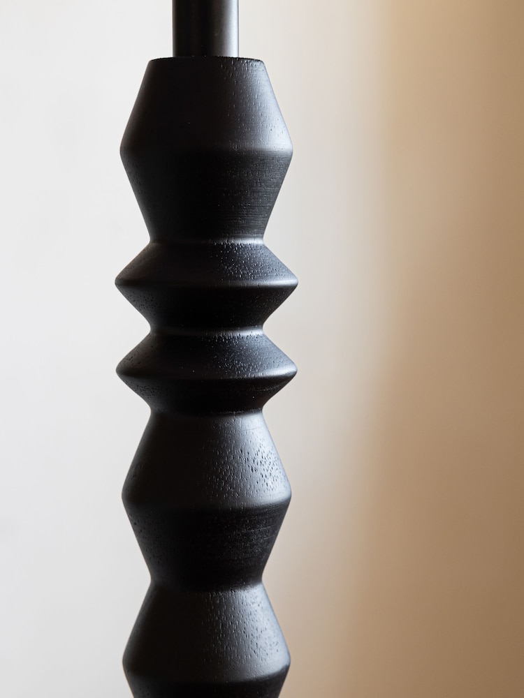 Rockett St George Black Wooden Spindle Floor Lamp - Image 3 of 3